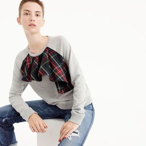 J. Crew tartan plaid ruffle sweatshirt